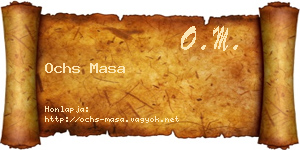 Ochs Masa névjegykártya